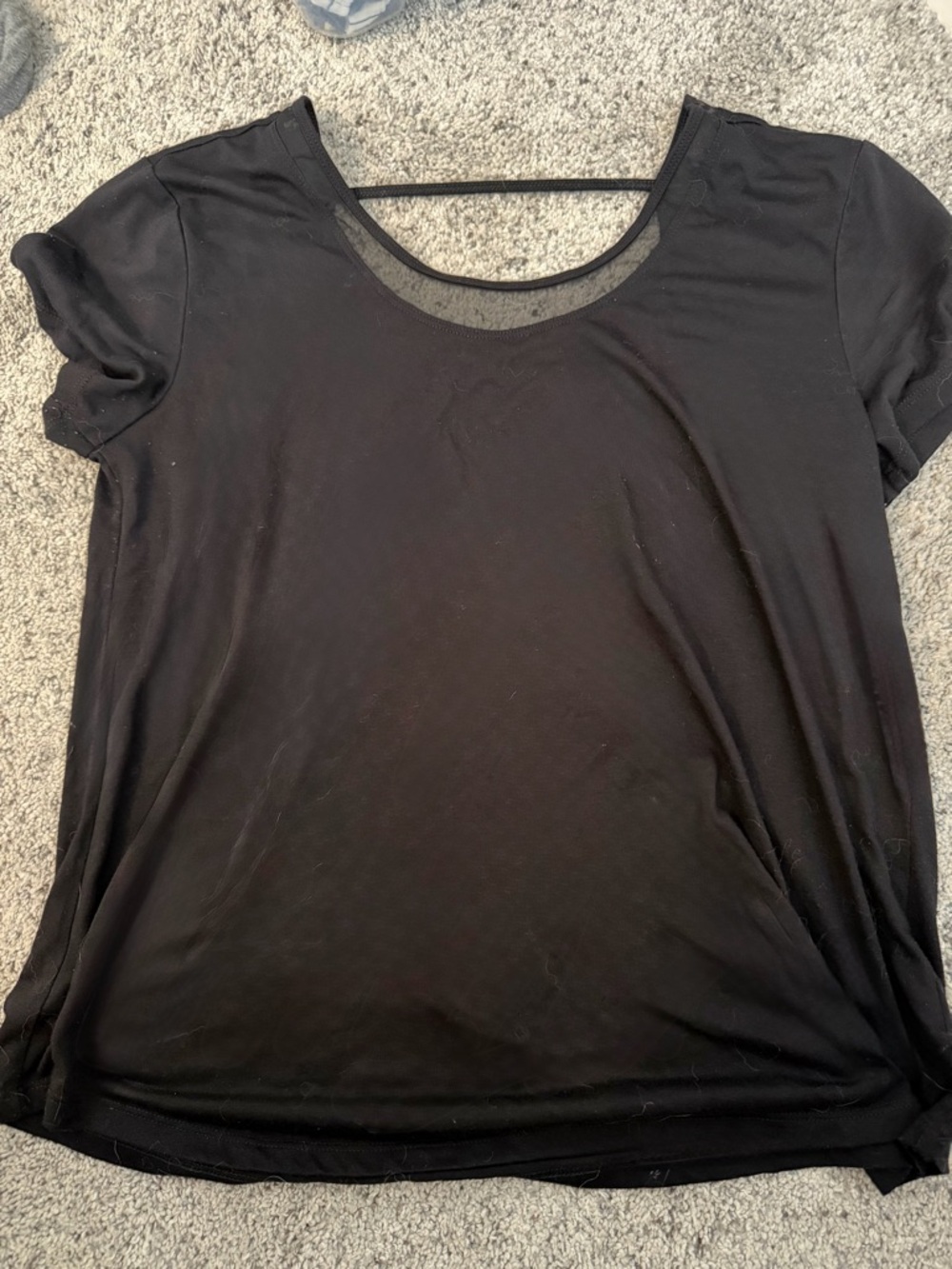 Old Navy Black Scoop Neck Short Sleeve Tee